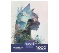 Jigsaw Puzzles for Adults 1000 Piece Nature Cat Profile Teenager Puzzles Family Games Pattern Assembly Fun Activities at Home 38x26cm/1000pcs