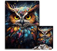 Jigsaw Puzzles for Adults 1000 Piece Nebula Owl's Colorful Psychedelic Puzzles for Adults Intricate Design for Teenagers DIY Decor And Brain Boosting Fun 1000 PCS(75x50cm)