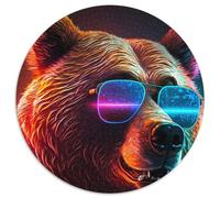 Jigsaw Puzzles for Adults 1000 Piece Neon Brown Bear Jigsaw Puzzles for Adults Making It A Great Gift for Family Fun (67.5x67.5cm)