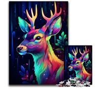 Jigsaw Puzzles for Adults 1000 Piece Neon Deer14 Impossible Jigsaw Puzzles for Adults Birthday Gift Idea Challenging Brain Teaser Game 1000 PCS(38x26cm)