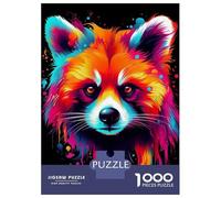Jigsaw Puzzles for Adults 1000 Piece Neon Red Panda Puzzles for Adults Relax Games Pattern Assembly Christmas Birthday Gifts 70x50cm/1000pcs