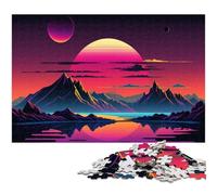 Jigsaw Puzzles for Adults 1000 Piece Neon Retro Landscape Wooden Jigsaw Puzzles for Adults Brain Challenge Game for Teenagers & Family Interaction 50x75CM/19.68x29.52inch