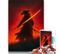 Jigsaw Puzzles for Adults 1000 Piece Neon Samurai Warrior War,learning Educational Toys Fun at Home Activities,Birthday Present,Travel Gifts (38x26cm)