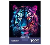 Jigsaw Puzzles for Adults 1000 Piece Neon Tiger Nebulae Puzzles for Adults Relax Games Pattern Assembly Christmas Birthday Gifts 38x26cm/1000pcs