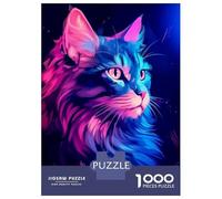 Jigsaw Puzzles for Adults 1000 Piece Neon Whiskers Puzzle for Adults Brain Teaser Game Presents for Women Fun Activities at Home 70x50cm/1000pcs