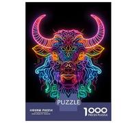 Jigsaw Puzzles for Adults 1000 Piece Neon Yak Animal Puzzle for Adults Relaxing Games Hand Speed Race Fun Activities at Home 70x50cm/1000pcs