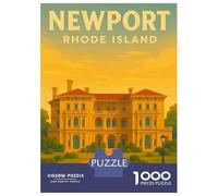 Jigsaw Puzzles for Adults 1000 Piece Newport Rhode Island Breakers Mansion Vintage Travel Poster Wall Art Puzzle for Adults Brain Teaser Game Difficult Hard Deal As Gifts for The Whole Family 70x50cm