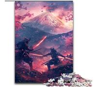Jigsaw Puzzles for Adults 1000 Piece Ninja at The Foot of Mount Fuji Puzzle Gift DIY Fun Suitable for Home Living Room Office Decoration (size 26x38cm)
