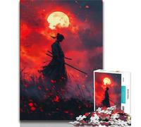 Jigsaw Puzzles for Adults 1000 Piece Ninja Under The Blood Moon Puzzles for Adults,Stress Reliever Difficult Challenge Unique Home Decor And Gifts 38x26cm