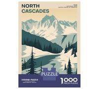 Jigsaw Puzzles for Adults 1000 Piece North Cascades Park Poster Teenager Puzzles Hands-on Game Home Decoration Christmas Birthday Gifts 38x26cm/1000pcs