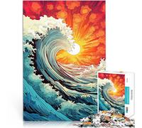 Jigsaw Puzzles for Adults 1000 Piece Ocean Waves Pop Art Made of wood for age 14 years and over Home Decoration Gift of works of art。size:50x75cm/19.68x29.52inch