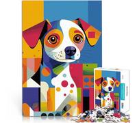 Jigsaw Puzzles for Adults 1000 Piece Original Abstract Puppy Portrait DIY-Spielzeug mit passendem Poster und Quizblatt52x38cm
