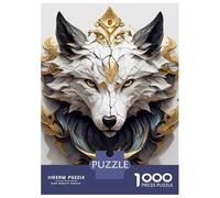 Jigsaw Puzzles for Adults 1000 Piece Ornate White Wolf Head Sculpture Puzzle for Adults Brain Teaser Game Difficult Hard Deal As Gifts for The Whole Family 38x26cm/1000pcs