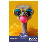 Jigsaw Puzzles for Adults 1000 Piece Ostrich Bubblegum Puzzles for Adults Relax Games Pattern Assembly Christmas Birthday Gifts 52x38cm/1000pcs