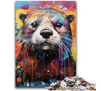 Jigsaw Puzzles for Adults 1000 Piece Otter Graffiti Teenager Jigsaw,family Fun Games Is Ideal As A Gift for The Whole Family (26x38cm)