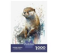 Jigsaw Puzzles for Adults 1000 Piece Otter Joy Watercolor Puzzles for Adults Hands-on Game Stress Reliever Stress Reduction Gifts 38x26cm/1000pcs