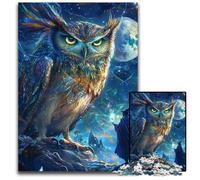 Jigsaw Puzzles for Adults, 1000 Piece Owl at Night Wooden Jigsaw Puzzles for Home Decor, Family Fun, Ages 14+ 50X75CM