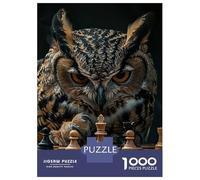 Jigsaw Puzzles for Adults 1000 Piece Owl Chess Adult Puzzles Relaxing Games Analysis And Logic Challenging Game Gifts 70x50cm/1000pcs