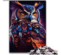 Jigsaw Puzzles for Adults 1000 Piece Owl Colorful, Elephant Toy Intellectual Game Birthday Present, Gifts, Wall Art for Ages 14+ (Size 26x38cm)