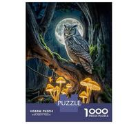 Jigsaw Puzzles for Adults 1000 Piece Owl in Moonlight Forest Puzzle for Adults Brain Teaser Game Enhance Memory Fun at Home Activities, 70x50cm/1000pcs