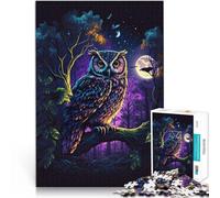 Jigsaw Puzzles for Adults 1000 Piece Owl in night forrest Lernspiele DIY Spielzeug Tolle Geschenke und Spielzeuge75x50cm