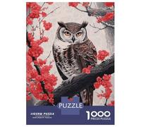 Jigsaw Puzzles for Adults 1000 Piece Owl Japanese Painting Puzzle for Adults Brain Teaser Game Enhance Memory Fun at Home Activities, 38x26cm/1000pcs