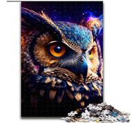 Jigsaw Puzzles for Adults 1000 Piece Owl Made of Wood, High-Difficulty Brain Teaser for Teenagers 50x75cm for Family Interactive Game
