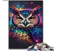 Jigsaw Puzzles for Adults 1000 Piece Owl Neon Made of Wood, Fun Present & Activity for Home 50x75cm Birthday Party for Men Women