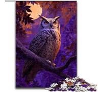 Jigsaw Puzzles for Adults 1000 Piece Owl on The Tree Learning Educational Toy for Is Ideal As A Gift for The Whole Family 50x75cm