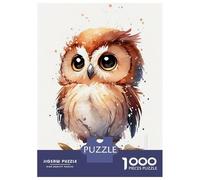Jigsaw Puzzles for Adults 1000 Piece Owl Watercolor Cute Jigsaw for Adults Fun Games Wall Art Unique Birthday And Xmas Gifts 52x38cm/1000pcs