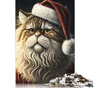Jigsaw Puzzles for Adults 1000 Piece Paint Santa Claus Cat Jigsaw Puzzles for Adults for Educational Games Home Decor 1000pcs (75x50cm)