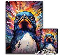 Jigsaw Puzzles for Adults 1000 Piece Painting Color Penguin Jigsaw Puzzles for Adults Ideal for Lover Perfect Christmas New Year Valentine's Gift 1000 PCS(38x26cm)