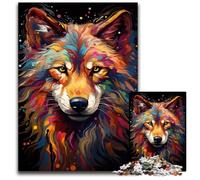 Jigsaw Puzzles for Adults 1000 Piece Painting Color Wolf Jigsaw Puzzles for Adults Ideal for Lover Perfect Christmas New Year Valentine's Gift 1000 PCS(75x50cm)