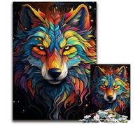 Jigsaw Puzzles for Adults 1000 Piece Painting Color Wolf Puzzles for Adults Intricate Design for Teenagers DIY Decor And Brain Boosting Fun 1000 PCS(75x50cm)