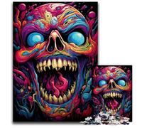 Jigsaw Puzzles for Adults 1000 Piece Painting Colorful Evil Skull Paper Jigsaw Challenging Brain Teaser for Teenagers Family Fun Interactive Game 1000 PCS(38x26cm)