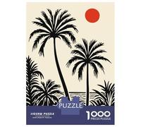 Jigsaw Puzzles for Adults 1000 Piece Palm Tree Sunset Silhouette Adult Puzzles Toy Wall Decor Wall Decoration Deal As Gifts for The Whole Family 52x38cm/1000pcs