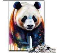 Jigsaw Puzzles for Adults 1000 Piece Panda Bear Pop Art Animal Made of Wood, Fun Activity for at Home 50x75cm Family Fun Activity, Brain Challenge, for Teenager