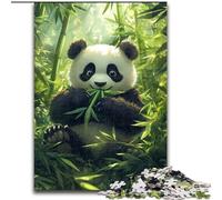 Jigsaw Puzzles for Adults 1000 Piece Panda Eating Bamboo Jigsaw Ideal for Lover, Perfect Christmas, New Year, Valentine's Gift 50X75CM