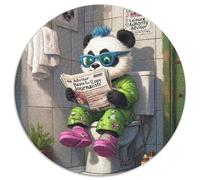 Jigsaw Puzzles for Adults 1000 Piece Panda Go Toilet Puzzles for Adults Perfect for Halloween, Christmas, Birthday Gift 67.5x67.5cm