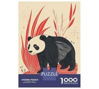 Jigsaw Puzzles for Adults 1000 Piece Panda in Red Grass Adult Puzzles Toy Wall Decor Wall Decoration Deal As Gifts for The Whole Family 38x26cm/1000pcs