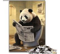 Jigsaw Puzzles for Adults 1000 Piece Panda Reading Newspaper 1000 Piece Jigsaw Puzzle for Teenagers Educational Games Gifts (Size 38x26cm)
