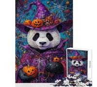 Jigsaw Puzzles for Adults 1000 Piece Panda's Halloween Magic Educational Game Learning Educational Home Decoration Toys Unique Birthday And Xmas Gifts (38X52cm)