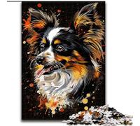 Jigsaw Puzzles for Adults 1000 Piece Papillon Dog Art Made of Wood, Perfect DIY Art Decor Or Birthday Gift 50x75cm Family Fun Craft, Perfect for Birthdays, Holidays