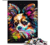 Jigsaw Puzzles for Adults 1000 Piece Papillon Dog Art Made of Wood, Unique DIY Home Decor Gift Idea 50x75cm Birthday Party for Men Women
