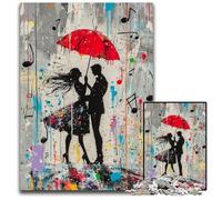 Jigsaw Puzzles for Adults, 1000 Piece Paris Dancer Graffiti Wooden Puzzles for Home Decoration Gifts, Family Challenging Toy Perfect for Game Nights 50X75CM