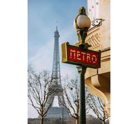 Jigsaw Puzzles For Adults 1000 Piece Paris Metro with Eiffel Tower in Background Photo Photograph Family Funny Challenging Holiday Puzzles for Adults Puzzle Gift for Women Men Seniors
