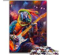 Jigsaw Puzzles for Adults, 1000 Piece Parrot Playing Guitar Jigsaw Made of Wood Fun at Home Activities, Birthday Present, Travel Gifts size 50X75CM