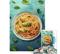 Jigsaw Puzzles for Adults 1000 Piece Pasta with Basil And Tomatoes for Educational Game Challenge Toy Relaxing Games Improve Memory Gifts Birthday (Size 38x26cm)