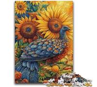 Jigsaw Puzzles for Adults 1000 Piece Peacock And Sunflower Puzzles for Teenagers,Educational Toy Funny Family Games Unique Home Decor (75x50cm)