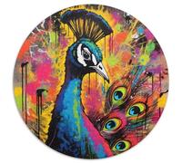 Jigsaw Puzzles for Adults, 1000 Piece Peacock Graffiti Painting Puzzles for Adults Challenging Brain Teaser for Teenagers,Perfect for Home Decor Or Gift (67.5x67.5cm)